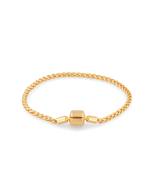Image of Bracelets. Product name - La Mode Gold Wheat Chain Bracelet in colour by brand - LAVANA