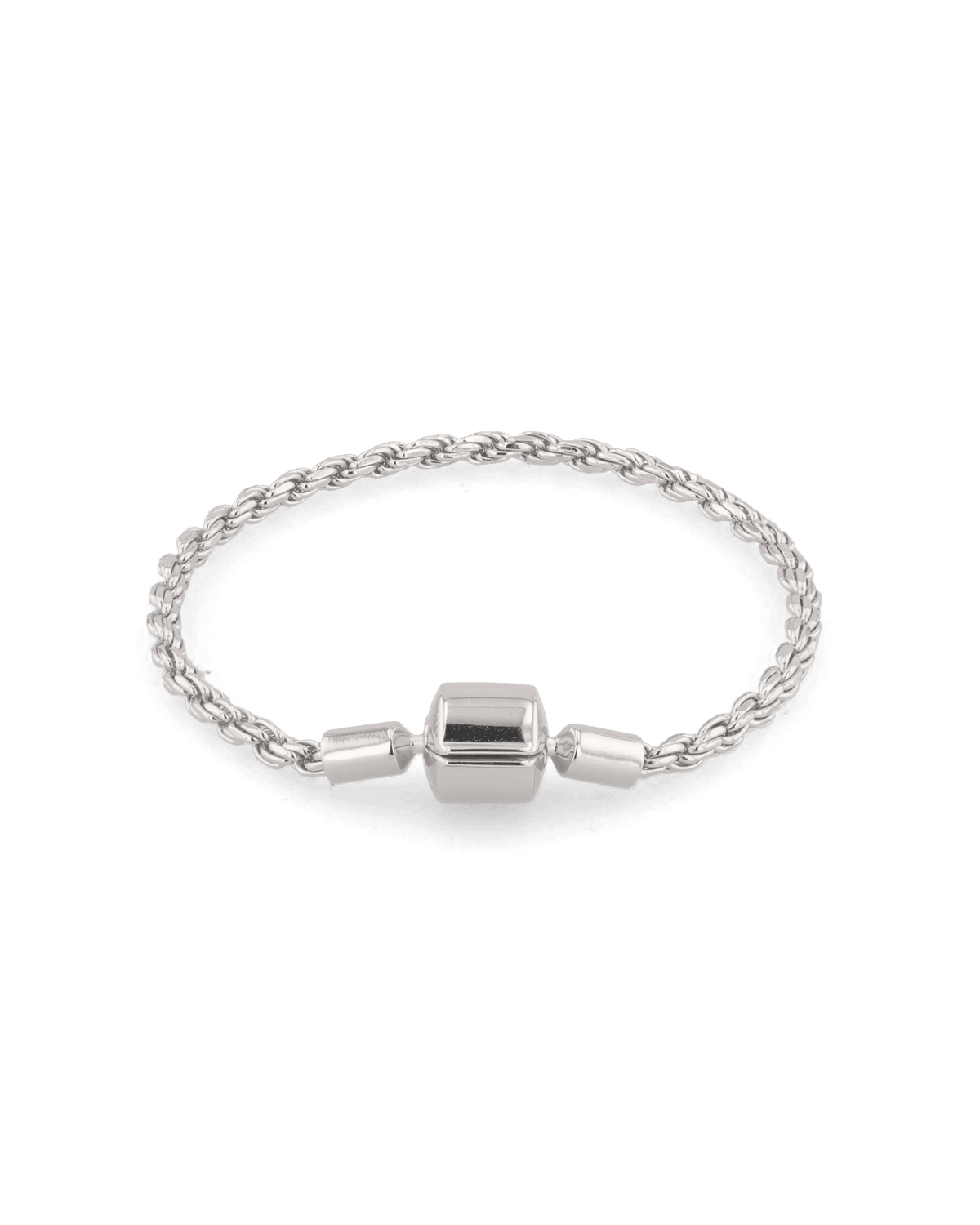 Image of Bracelets. Product name - La Mode Silver Rope Chain Bracelet in colour by brand - LAVANA