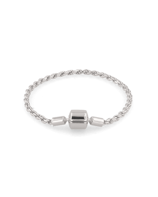 Image of Bracelets. Product name - La Mode Silver Rope Chain Bracelet in colour by brand - LAVANA