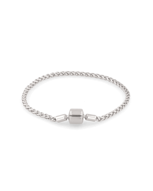 Image of Bracelets. Product name - La Mode Silver Wheat Chain Bracelet in colour by brand - LAVANA