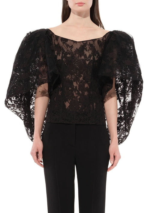 Image of Lingerie. Productname: GIVENCHY Lace Puffy Cape Corset in Black colour by brand - GIVENCHY