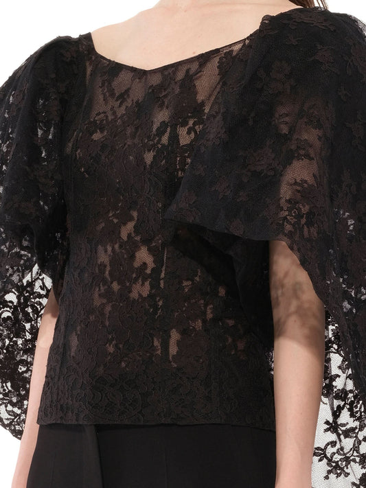 GIVENCHY Lace Puffy Cape Corset (Black)