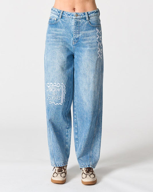 Image of Jeans. Product name - Laguna Jeans in Blue colour by brand - Walnut Melbourne