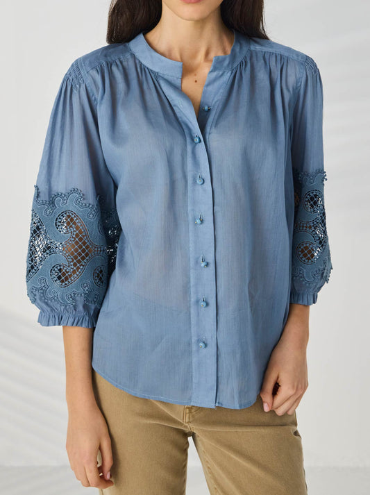 Image of Shirts. Product name - Lania The Label Austin Shirt in Dove colour by brand - Lania The Label