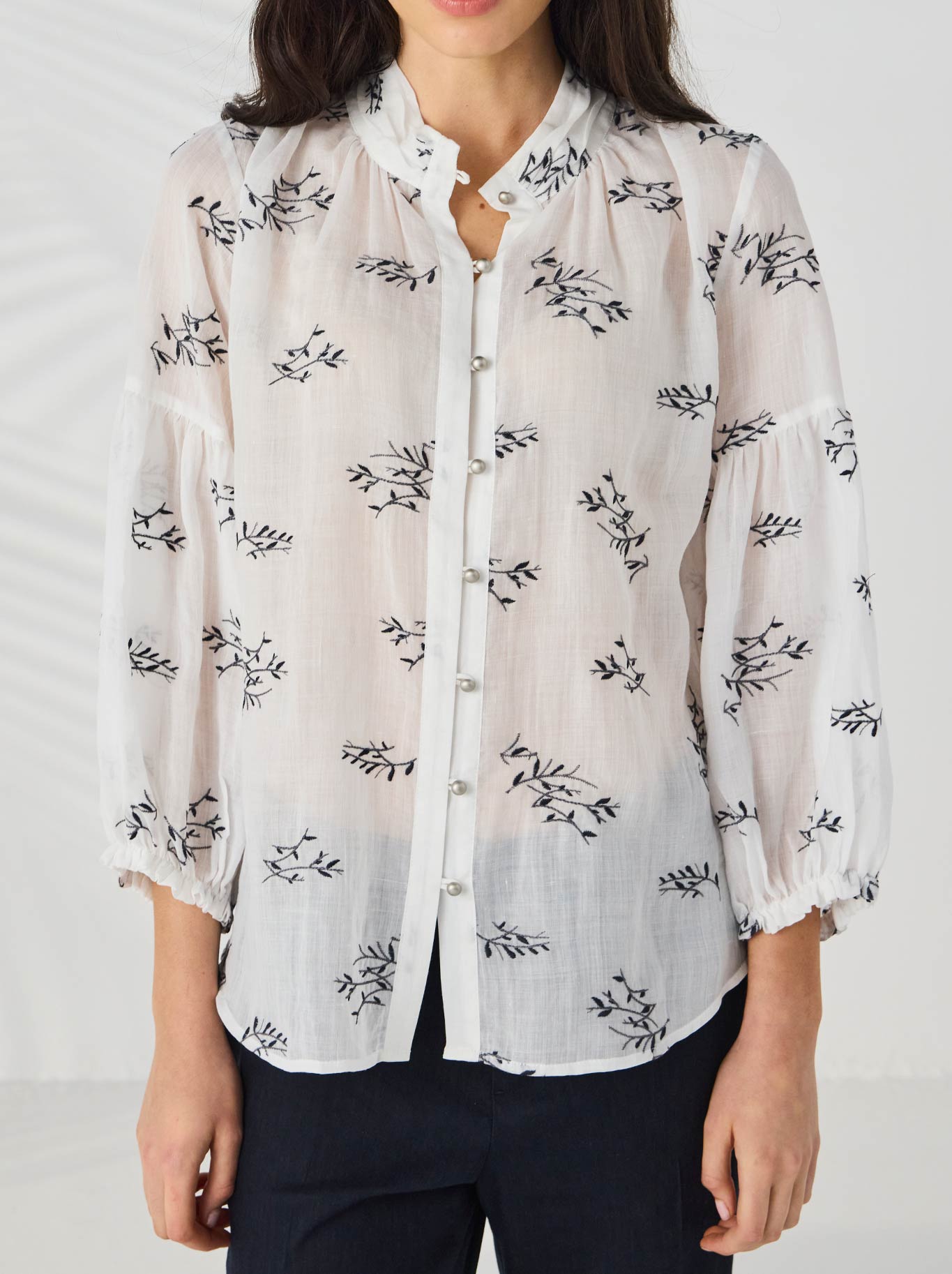 Image of Shirts. Product name - Lania The Label Twig Shirt in Off White colour by brand - Lania The Label