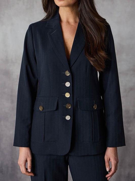 Image of Coats & Jackets. Productname: Lania The Label Brigade Jacket in Navy A colour by brand - Lania The Label