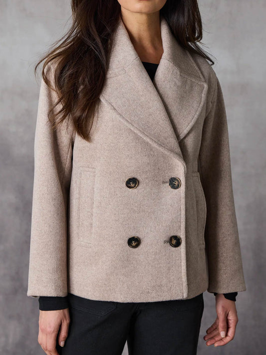 Image of a model wearing Outerwear. Productname: Lania The Label Luka Coat in Blush colour by brand - Lania The Label
