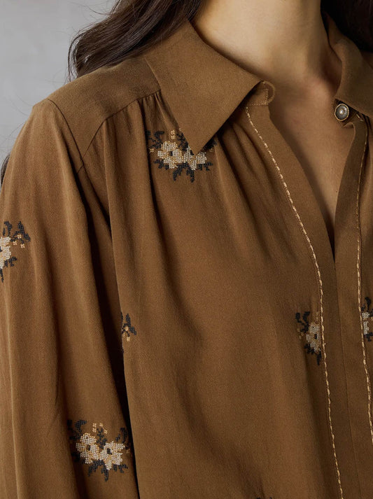 LANIA THE LABEL TAPESTRY SHIRT (Spice)