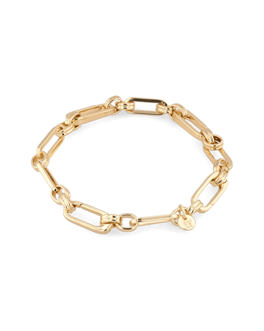 Image of Bracelets. Product name - Latch Link Gold Bracelet in colour by brand - LAVANA