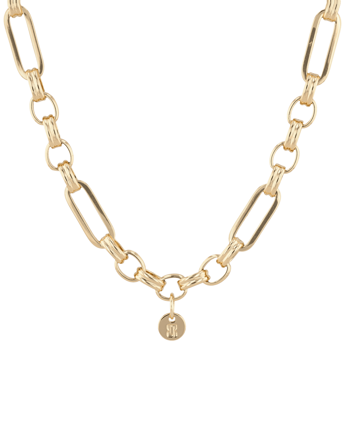 Image of Necklaces. Product name - Latch Link Gold Charm Necklace in colour by brand - LAVANA