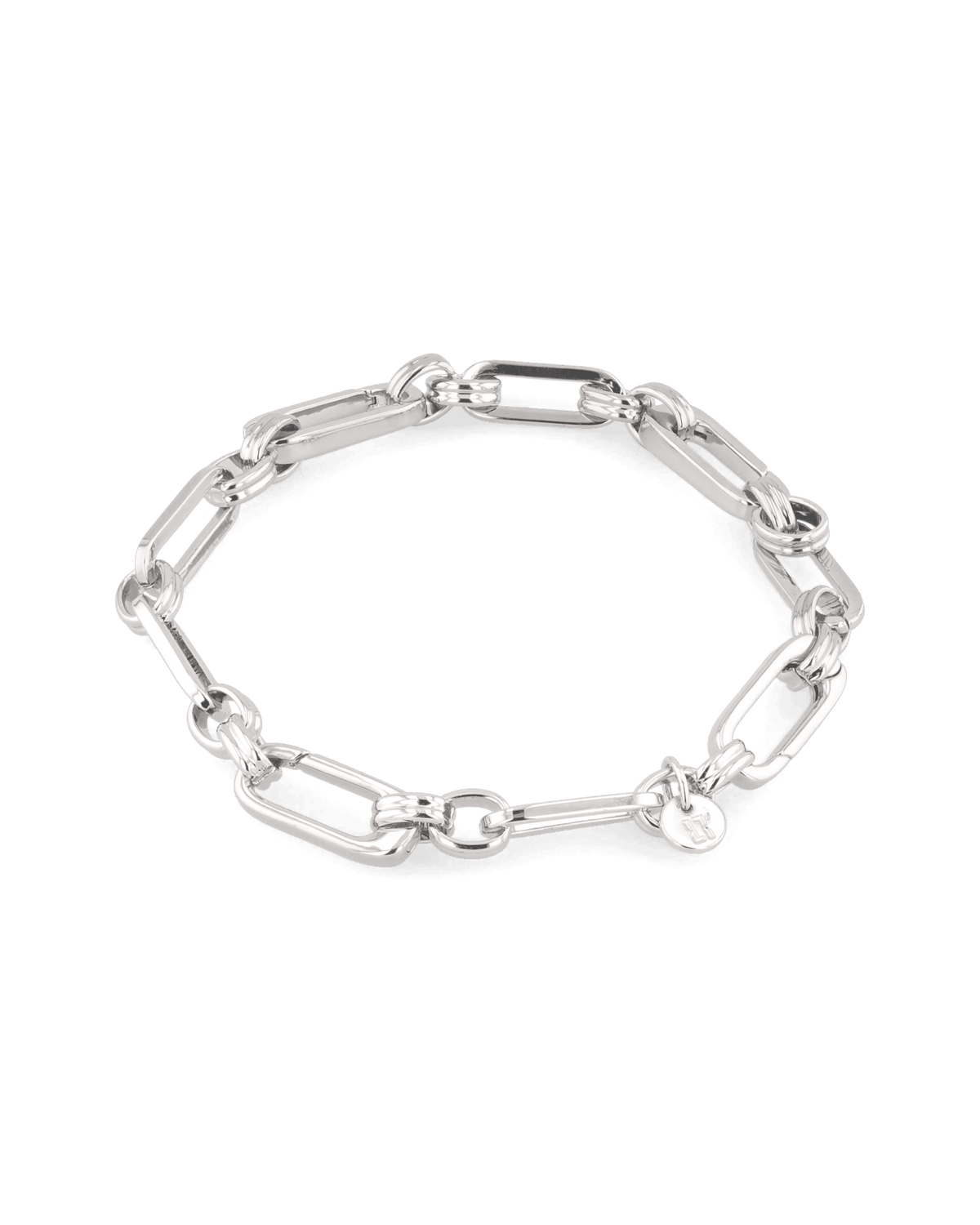 Image of Bracelets. Product name - Latch Link Silver Bracelet in colour by brand - LAVANA