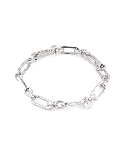 Image of Bracelets. Product name - Latch Link Silver Bracelet in colour by brand - LAVANA