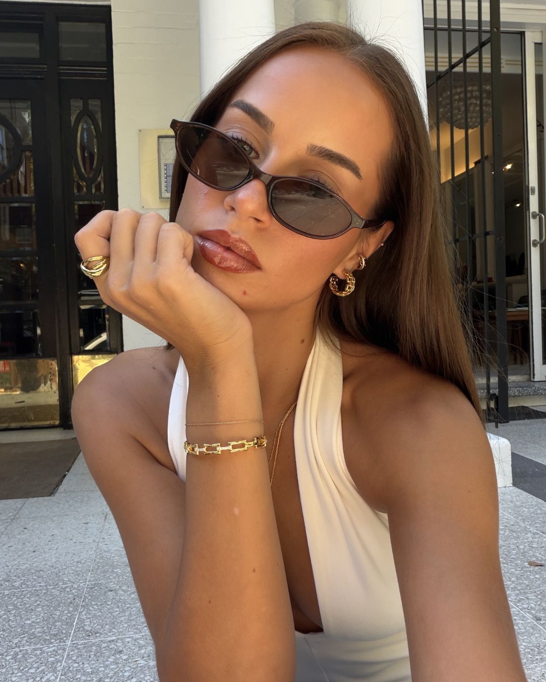 Lavana Signature Silver Diamond Bangle