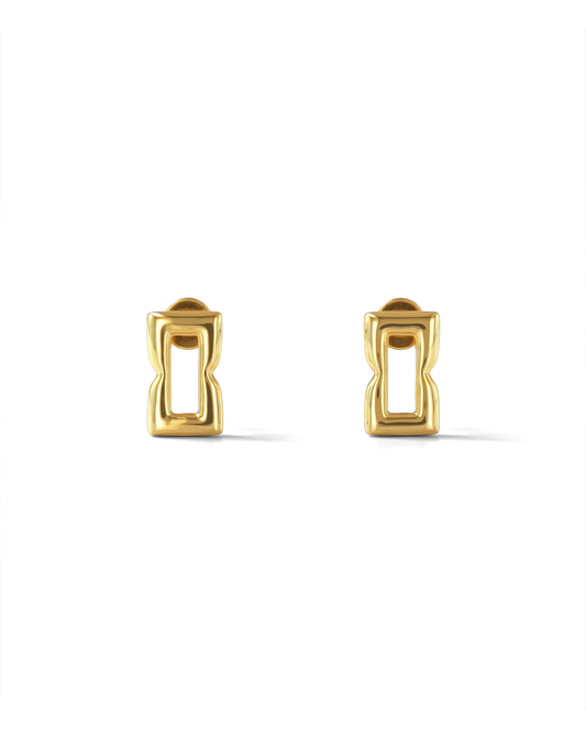 Image of Earrings. Product name - Lavana Signature Gold Studs in colour by brand - LAVANA