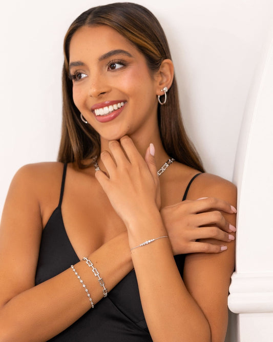 Lavana Signature Silver Diamond Bracelet