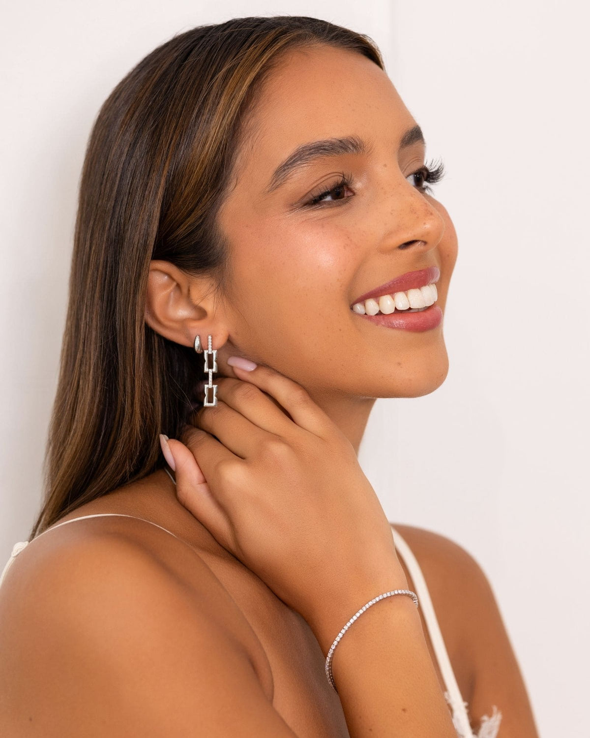 Lavana Signature Silver Diamond Earrings