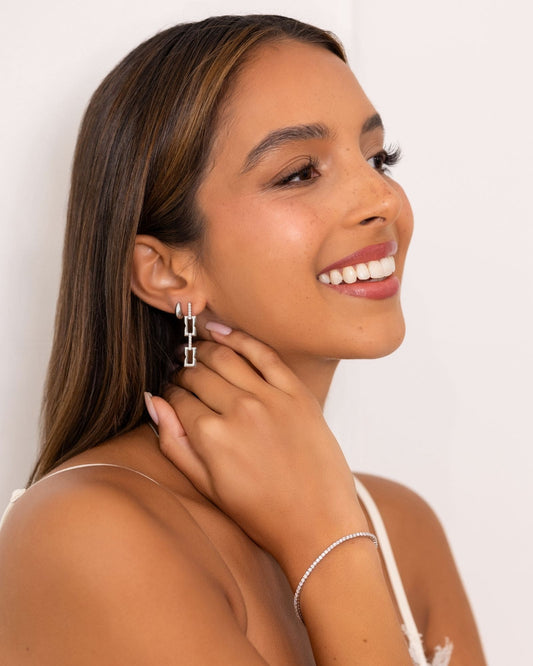 Lavana Signature Silver Diamond Earrings