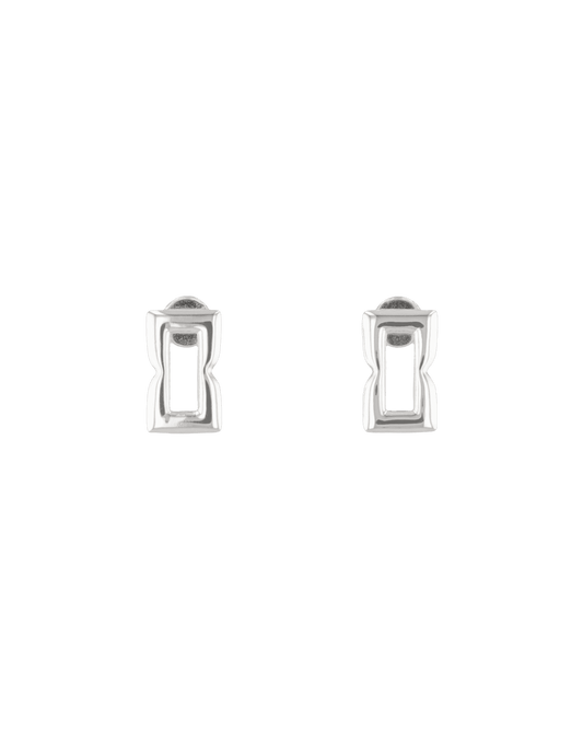 Image of Earrings. Product name - Lavana Signature Silver Studs in colour by brand - LAVANA