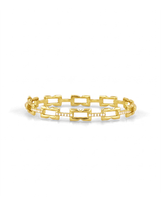 Image of Jewelry. Product name - Lavana Signature Gold Diamond Bangle in colour by brand - LAVANA