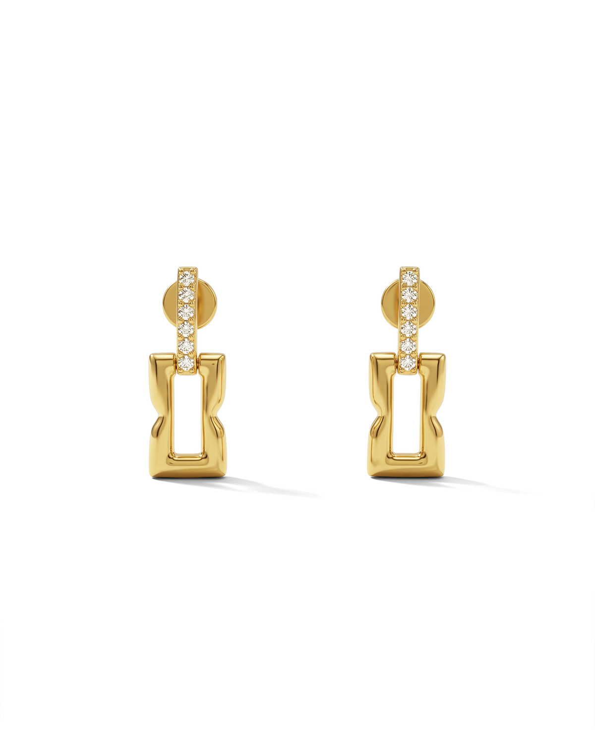 Image of Earrings. Product name - Lavana Signature Gold Diamond Studs in colour by brand - LAVANA