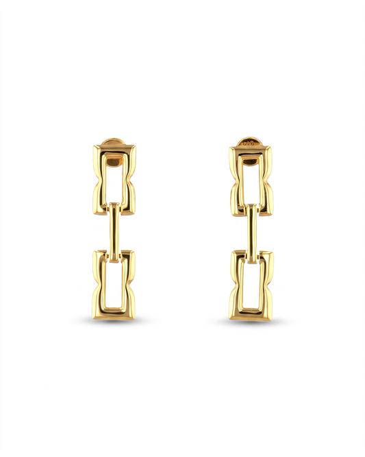 Image of Earrings. Product name - Lavana Signature Gold Drop Earrings in colour by brand - LAVANA