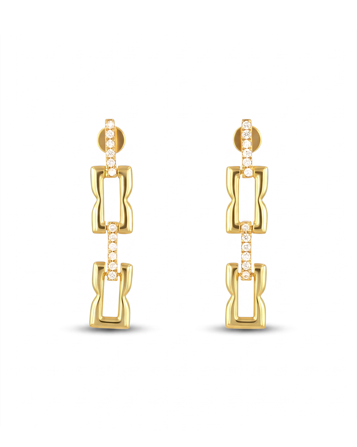 Image of Earrings. Product name - Lavana Signature Gold Diamond Earrings in colour by brand - LAVANA