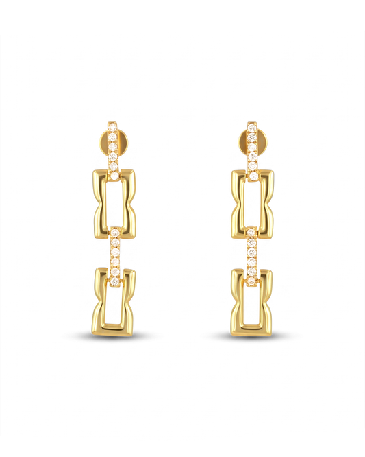 Image of Earrings. Product name - Lavana Signature Gold Diamond Earrings in colour by brand - LAVANA