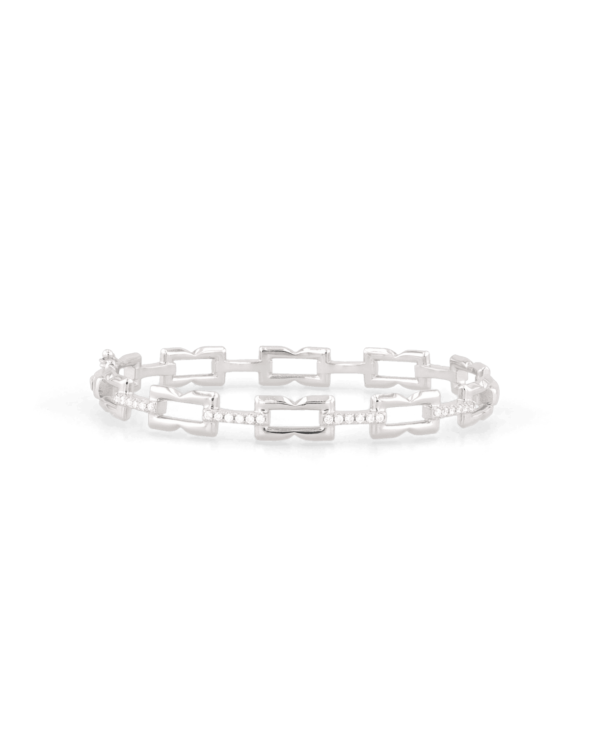 Image of Jewelry. Product name - Lavana Signature Silver Diamond Bangle in colour by brand - LAVANA