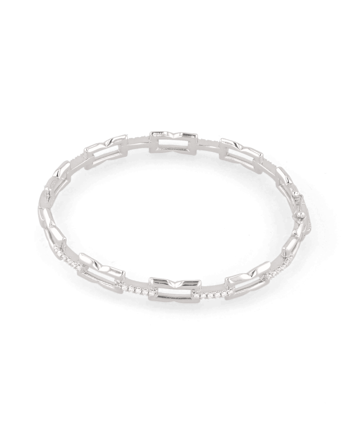 Lavana Signature Silver Diamond Bangle