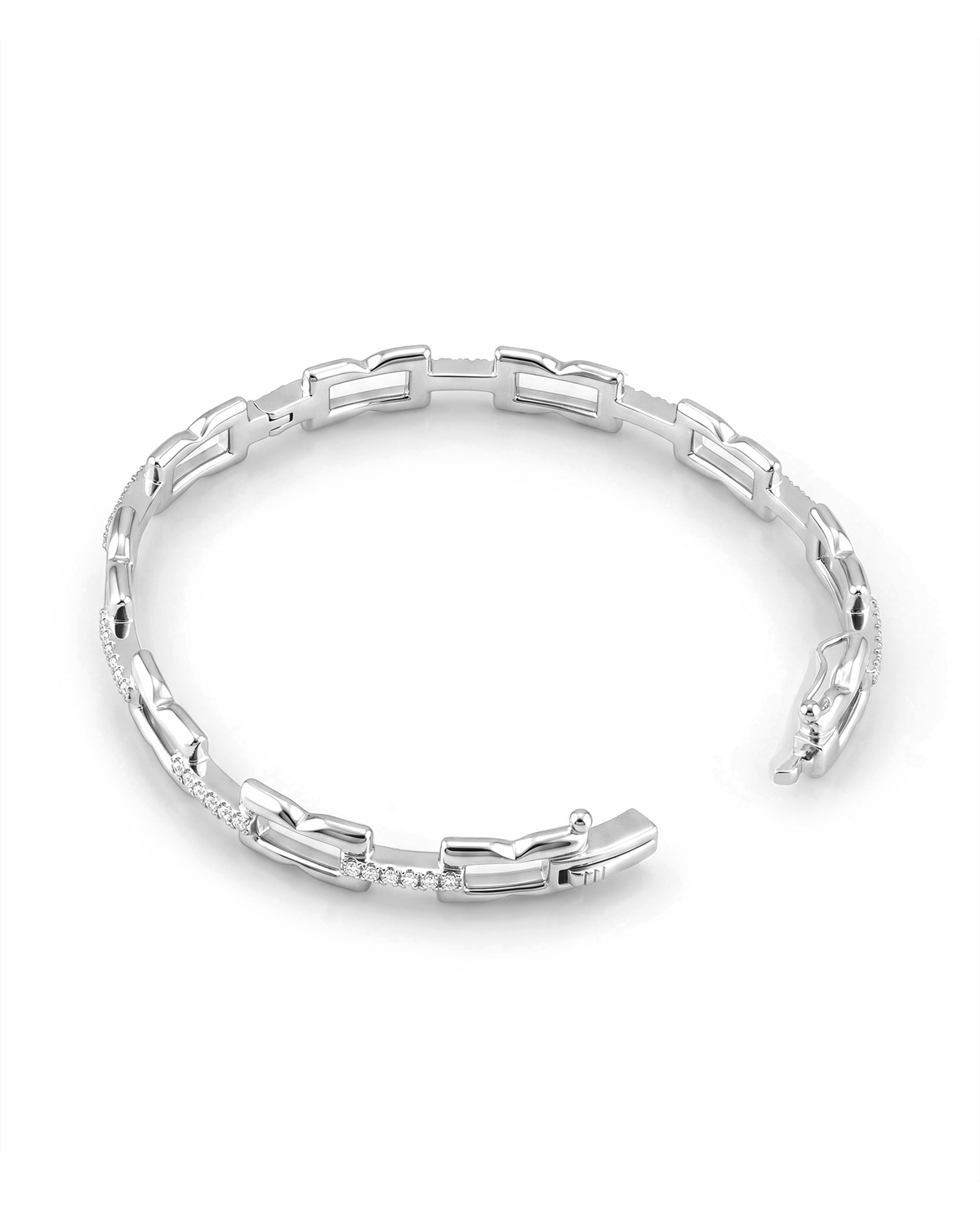 Lavana Signature Silver Diamond Bangle