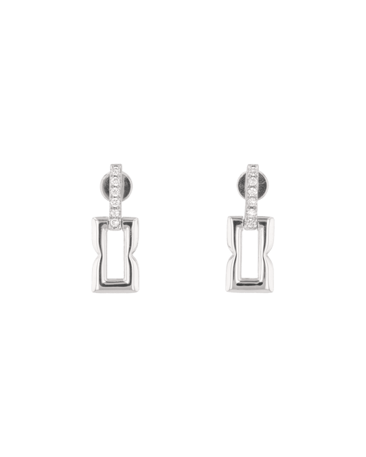 Image of Earrings. Product name - Lavana Signature Silver Diamond Studs in colour by brand - LAVANA