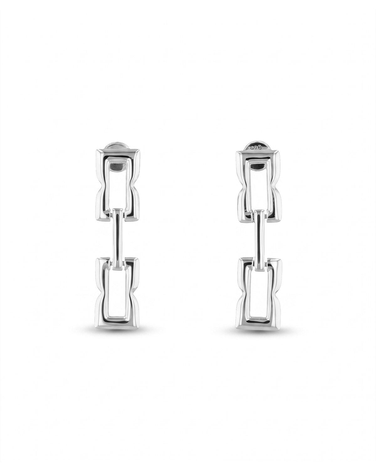 Image of Earrings. Product name - Lavana Signature Silver Drop Earrings in colour by brand - LAVANA
