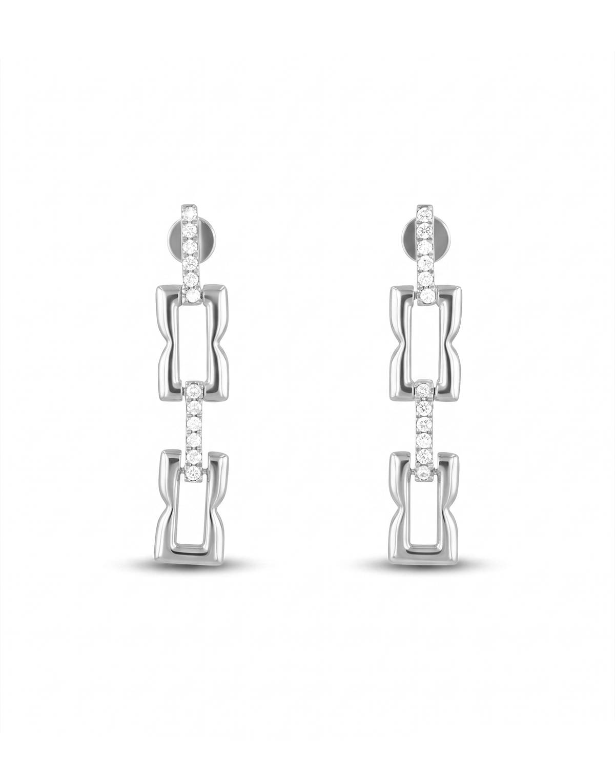 Image of Earrings. Product name - Lavana Signature Silver Diamond Earrings in colour by brand - LAVANA