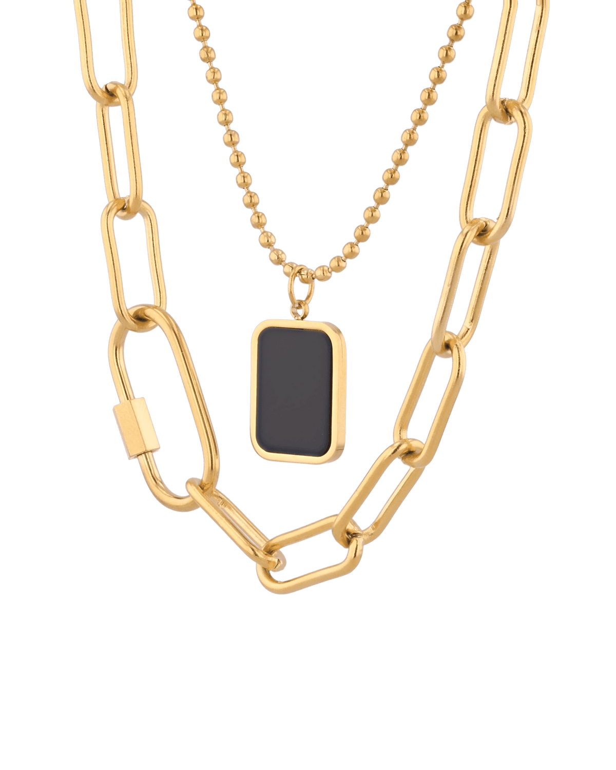 LAVANA Layer Me Paperclip Tag Gold Chain Necklace