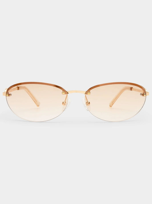 Image of Sunglasses. Productname: LE SPECS SLINKY SUNGLASSES in Gold colour by brand - Le Specs
