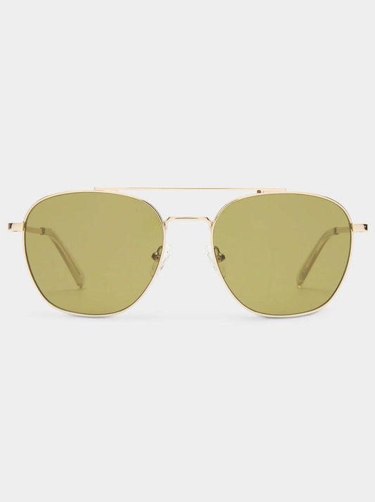 Image of Sunglasses. Product name - LE SPECS METAPHOR SUNGLASSES in Gold colour by brand - Le Specs