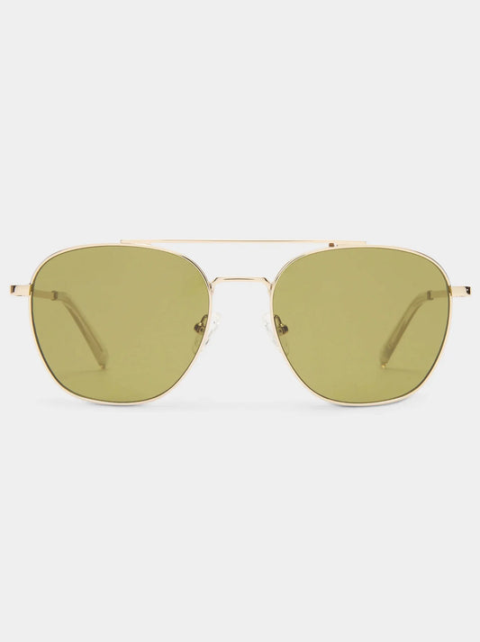 Image of Sunglasses. Product name - LE SPECS METAPHOR SUNGLASSES in Gold colour by brand - Le Specs