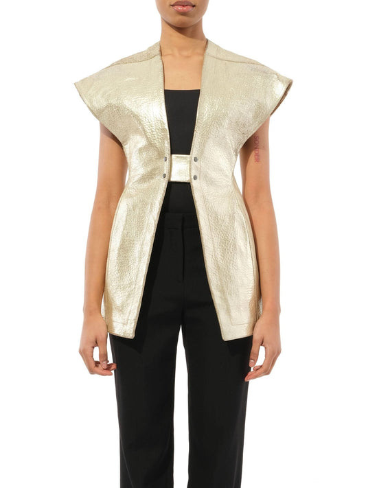 Image of Coats & Jackets. Productname: RICK OWENS Leather Jacket in BEIGE colour by brand - RICK OWENS