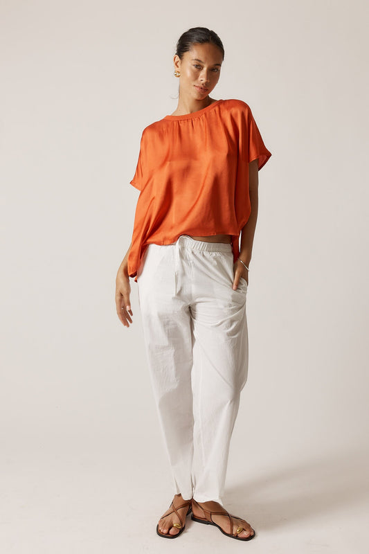 Image of T-Shirts. Productname: Rubyyaya Bienvenue T-Shirt Plain Orange in Orange colour by brand - Rubyyaya