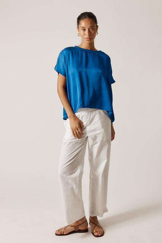 Image of T-Shirts. Productname: Rubyyaya Bienvenue T-Shirt Plain Royal in Royal colour by brand - Rubyyaya