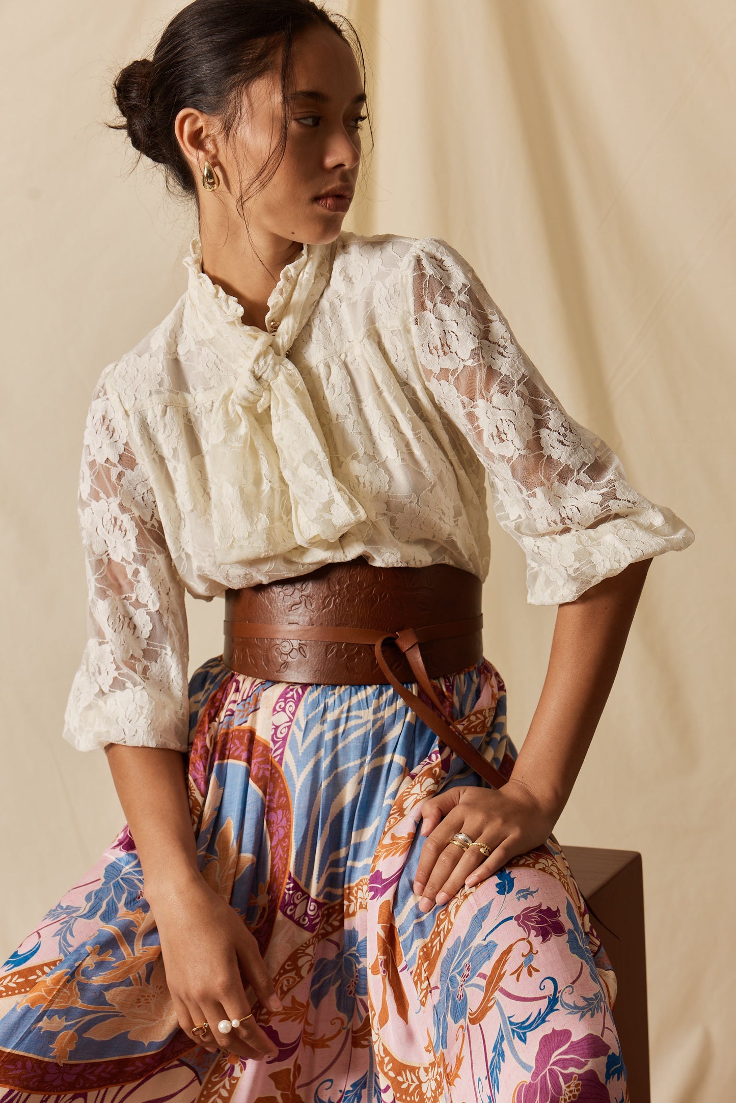 LulaSoul Chandler Lace Shirt (Cream)