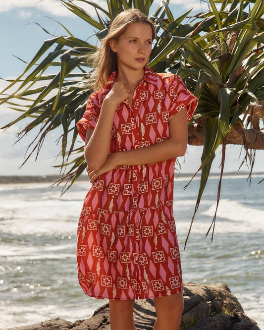 Image of Dresses. Productname: Betty Basics Copacabana Shirt Dress Sardinia Geo Print in Sardinia Geo Print colour by brand - Betty Basics