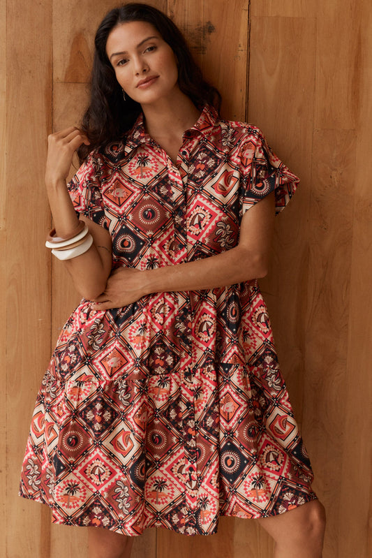 Image of Dresses. Product name - Copacabana Shirt Dress in Coco Print colour by brand - Betty Basics