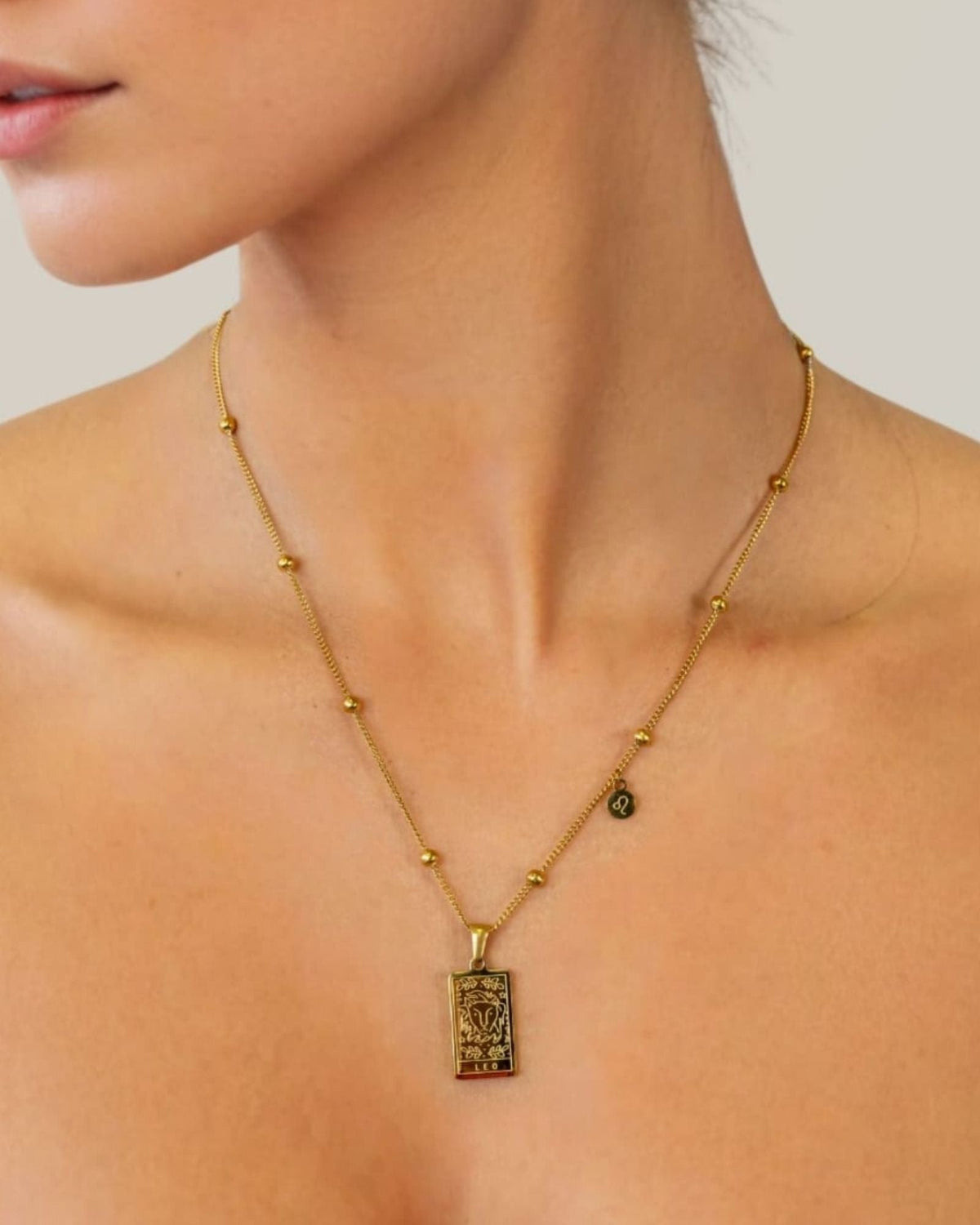 LAVANA Leo Gold Zodiac Tag Necklace
