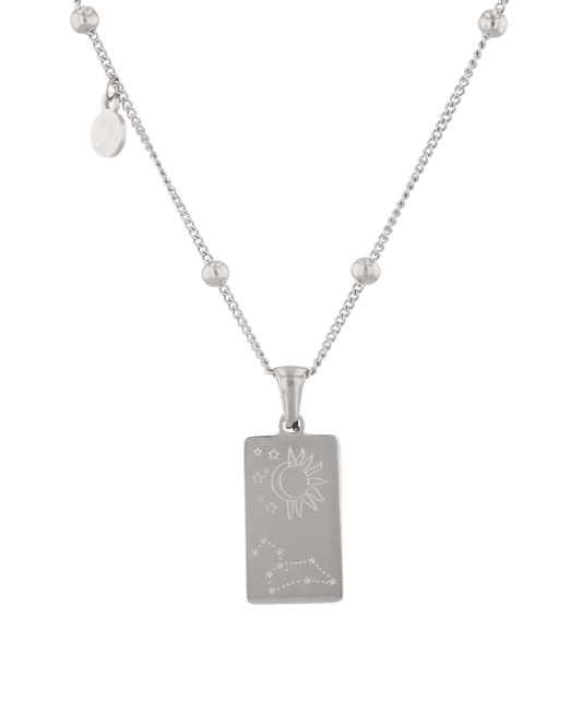 LAVANA Leo Silver Zodiac Tag Necklace
