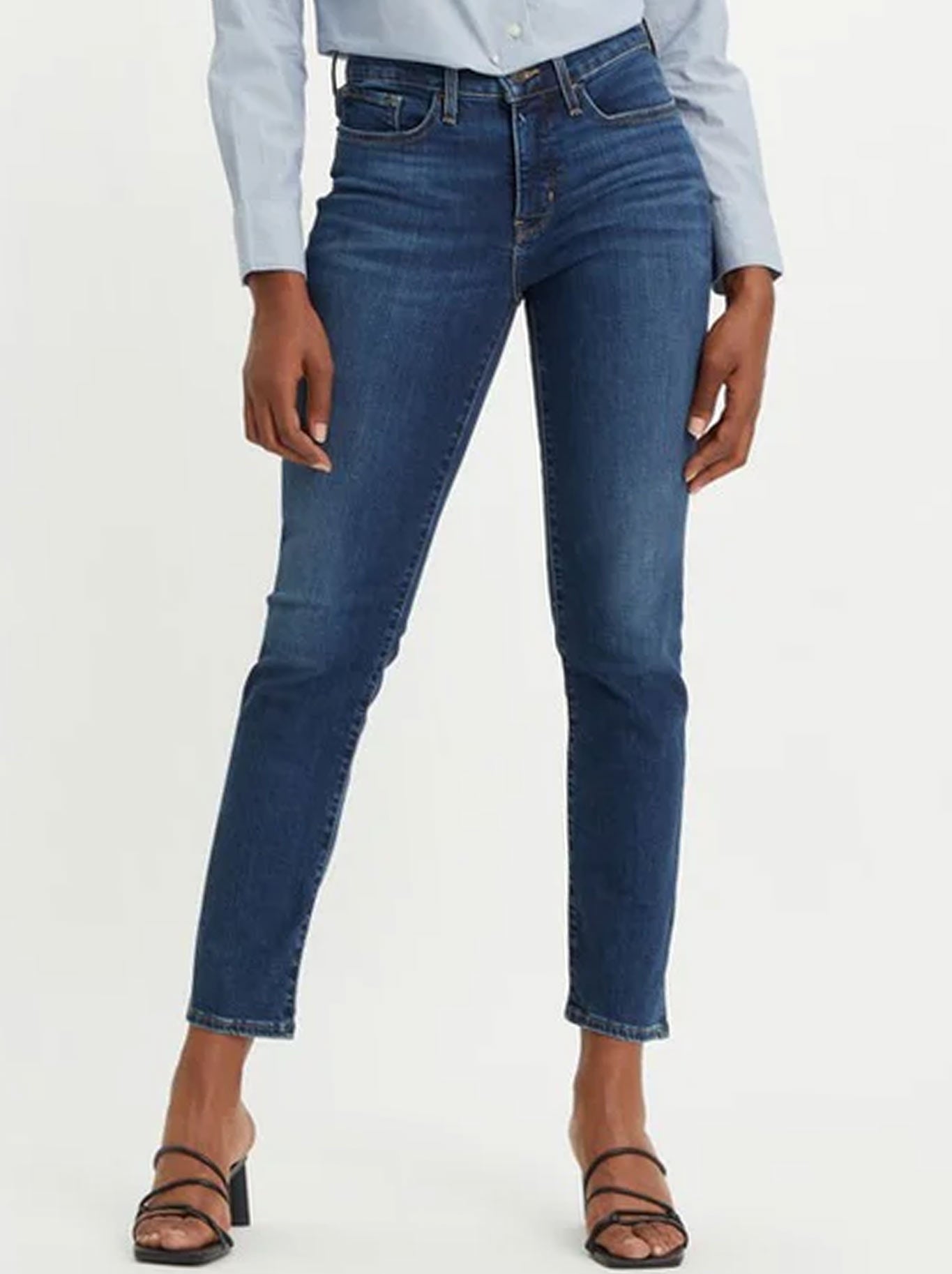 Image of Jeans. Product name - LEVI'S 314 SHAPING STRAIGHT JEAN in Blue Wave Dark colour by brand - Levis