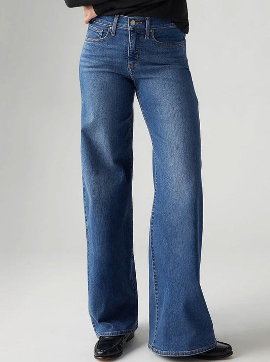 Image of Jeans. Product name - LEVI'S 318 SHAPING WIDE LEG JEAN in Clever Girl colour by brand - Levis