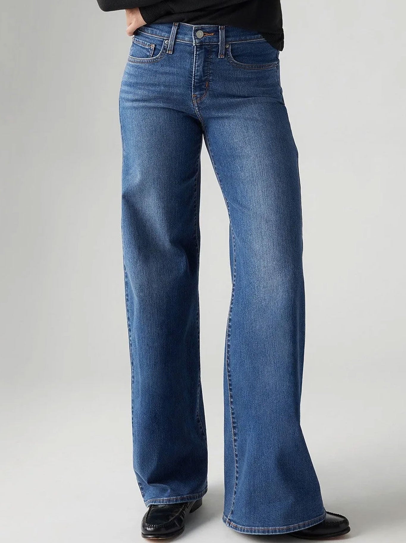 Image of Jeans. Product name - LEVI'S 318 SHAPING WIDE LEG JEAN in Clever Girl colour by brand - Levis