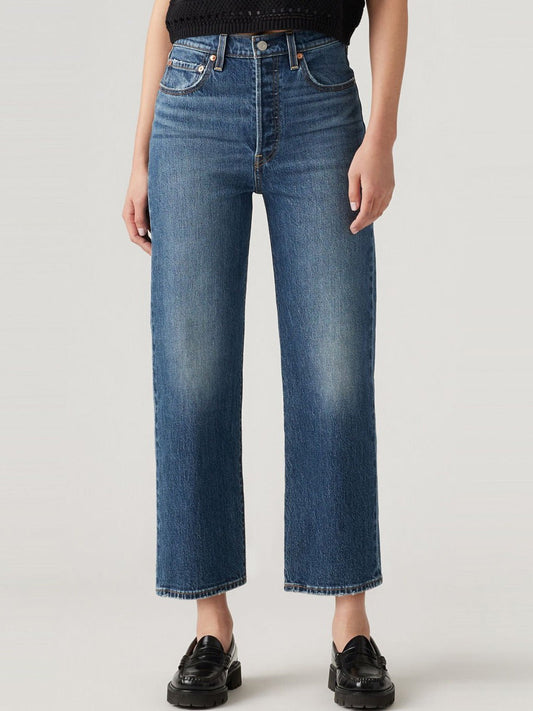 Image of Jeans. Product name - LEVI'S RIBCAGE STRAIGHT ANKLE in My Honor colour by brand - Levis