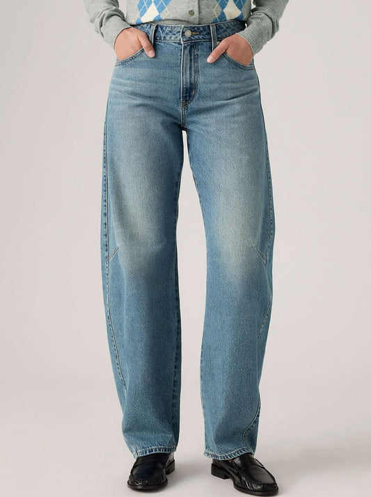 Image of Jeans. Product name - LEVI'S BAGGY DAD BARREL JEAN in Easy Days colour by brand - Levis